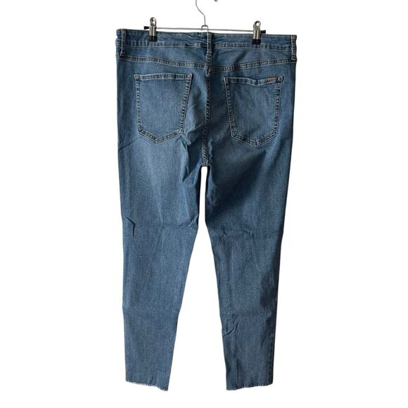 Ella Moss Plus 16 / 33 Jeans High Rise Skinny Ankle Raw Hem Blue Denim - Picture 7 of 9